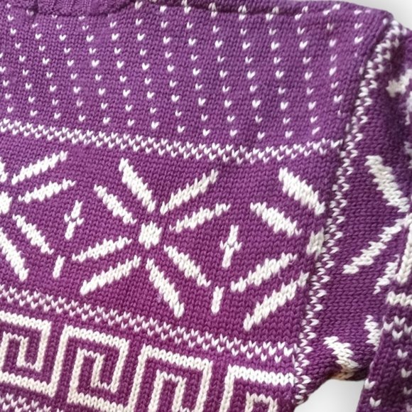 Giani vintage very thick 100% wool sweater made In Italy purple white - Picture 2 of 7